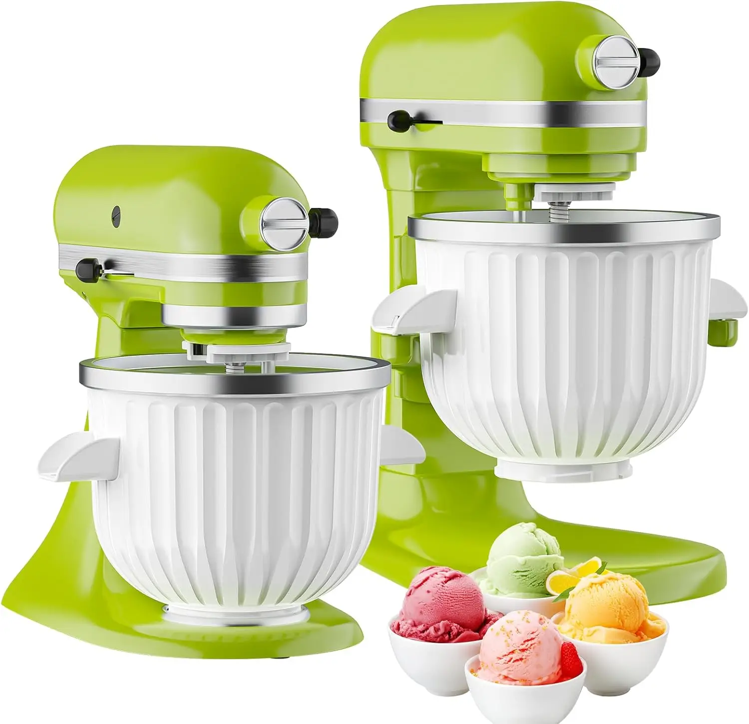 

Насадка для приготовления мороженого для стационарных миксеров, 2-литровая морозильная чаша, для йогурта, сорбета и джелато, белая