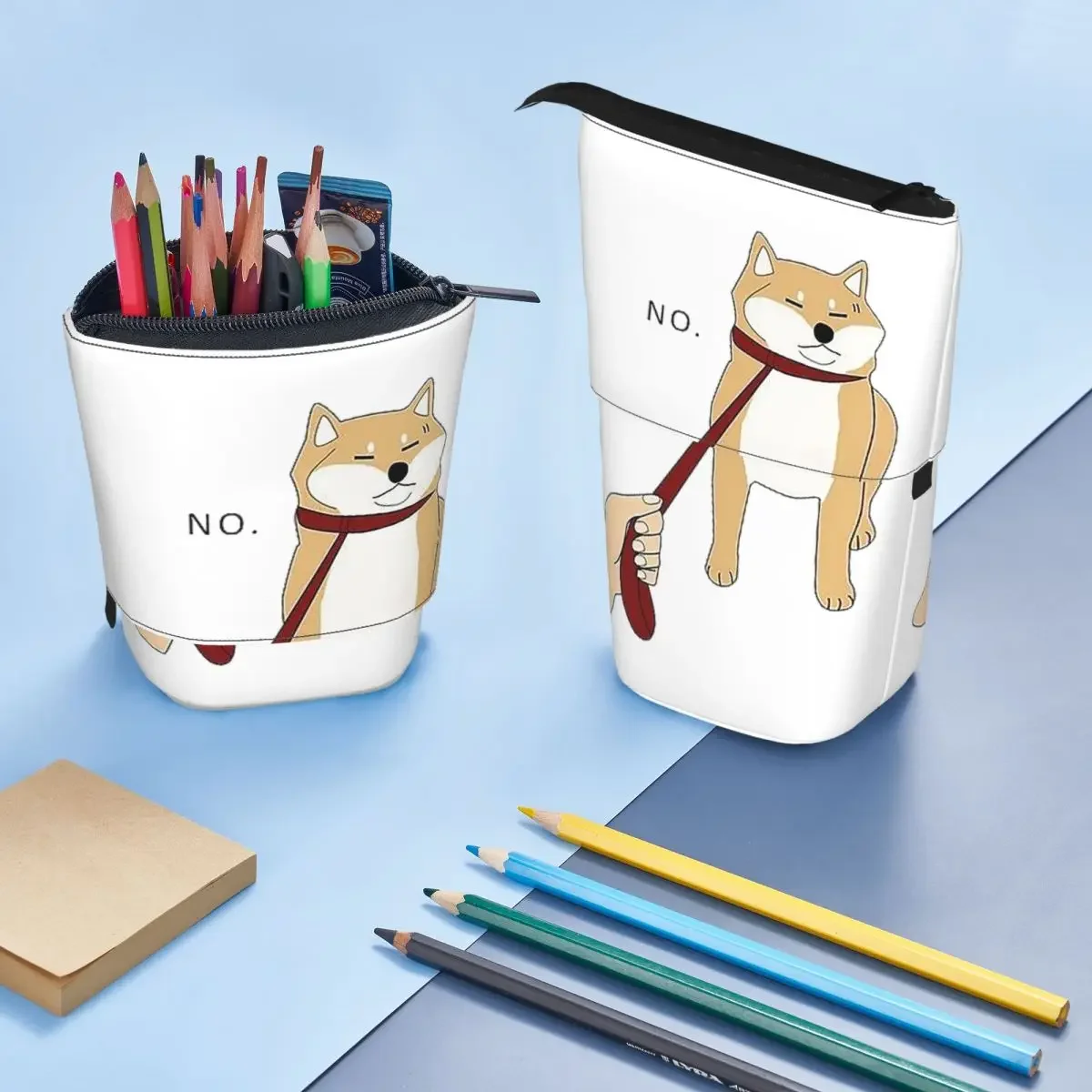 Animal Shiba Inu Dogs Reversible Pencil Case for Boys Girls Gifts Pen Box Pencil Bag Stationery Supplies Pen Holder Bag