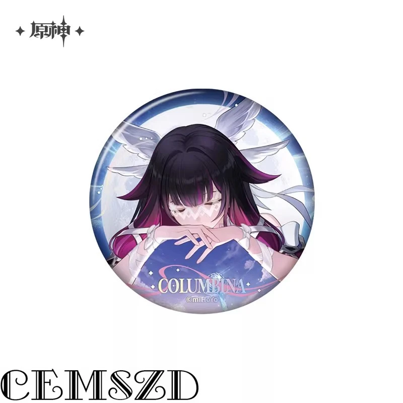 [Echte] Durin Columbina Badge Hanger Set Game Genshin Impact Anime & Cartoon Broches Cosplay Accessoires Props Gekleurd Papier