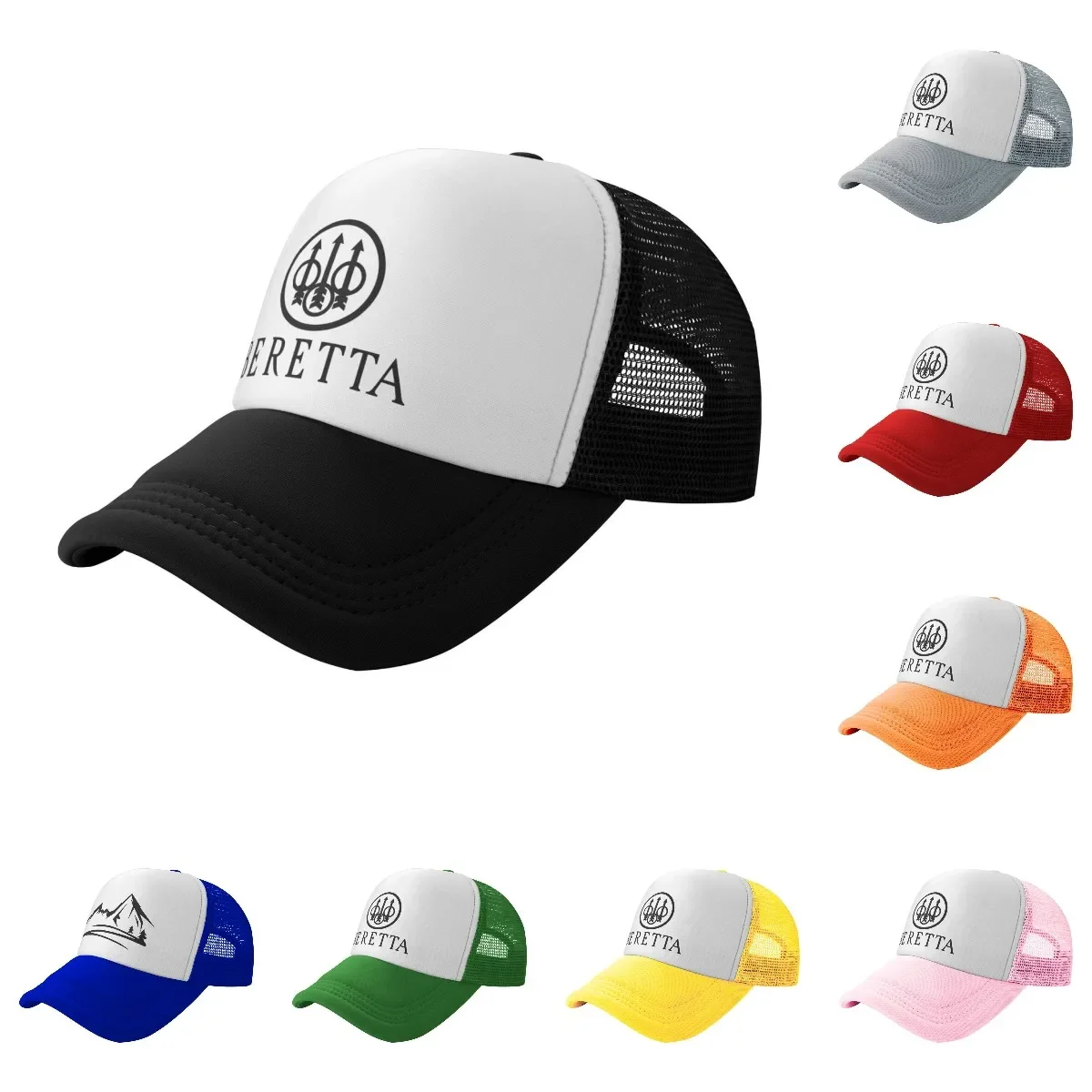 Tactical Beretta Shooting Print Baseball Cap Mesh Adjustable Back Trucker Hat Casual Outdoor Sports Golf Hats for Men Women Gift