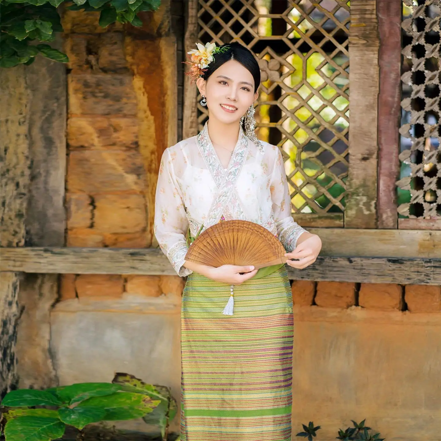 Thailandia Myanmar donna Dai abbigliamento danza etnica spettacolo costume Dai abbigliamento tradizionale estate Dai outfit