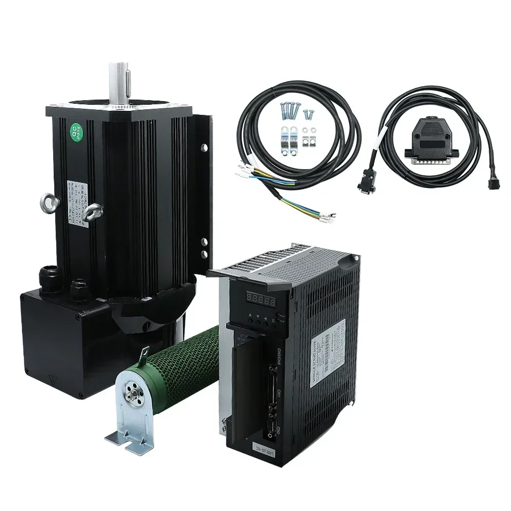 best seller HLTNC AC Servo Spindle Motor With Driver Kit 3.7KW 5.5KW 7.5KW 380V 3phase 6000 8000 RPM With Resistan CNC Engra