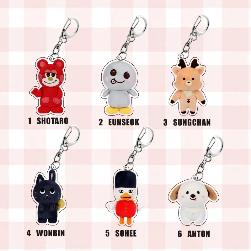 Korean Boy Group SHOTARO EUNSEOK SUNGCHAN WONBIN Kawaii Cartoon Style Keyring Acrylic Keychain Backpack Pendant Decor Collection