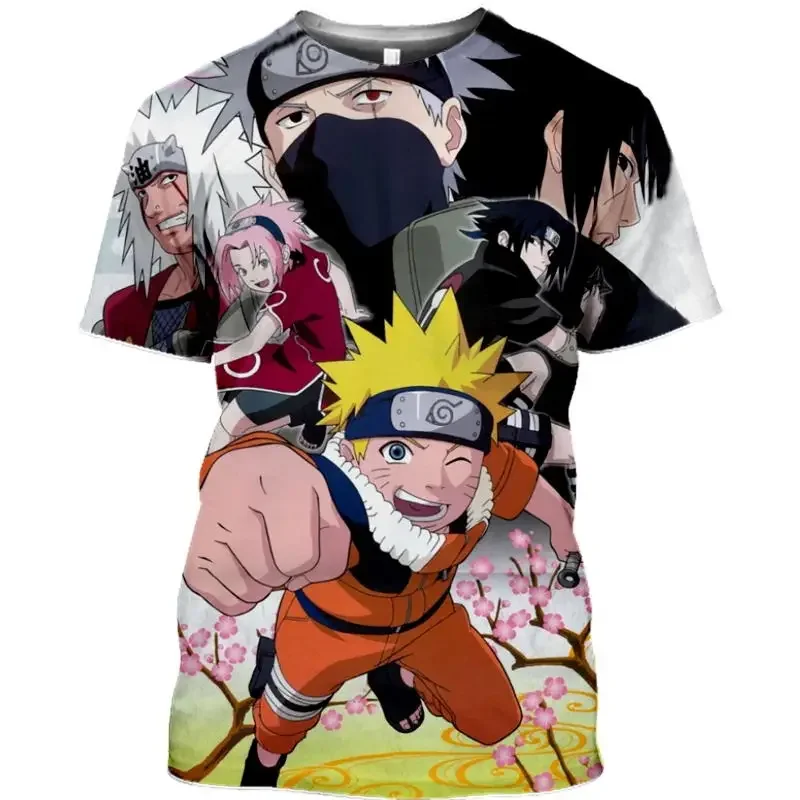 อะนิเมะเสื้อยืด Naruto แขนสั้น Uzumaki Naruto เสื้อยืด Uchiha Sasuke 3d พิมพ์ผู้ชายแขนสั้นเด็กเสื้อยืดด้านบน