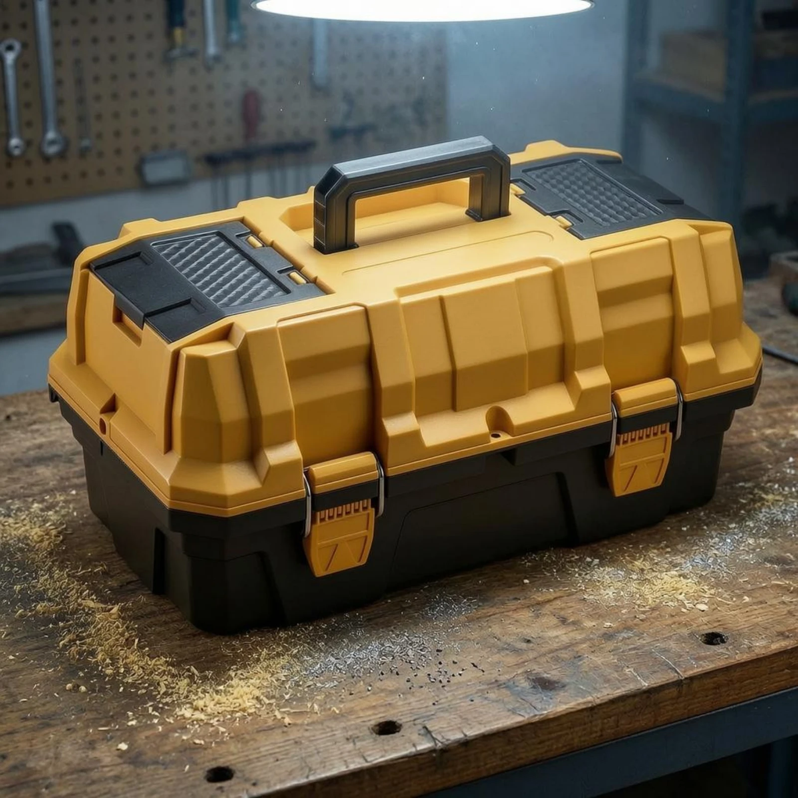 Three-Layer Toolbox Stacked Trays 3-Layer Toolbox Tiered Tool Box Carrying Handle Cantilever Tool Box Easy to Clean