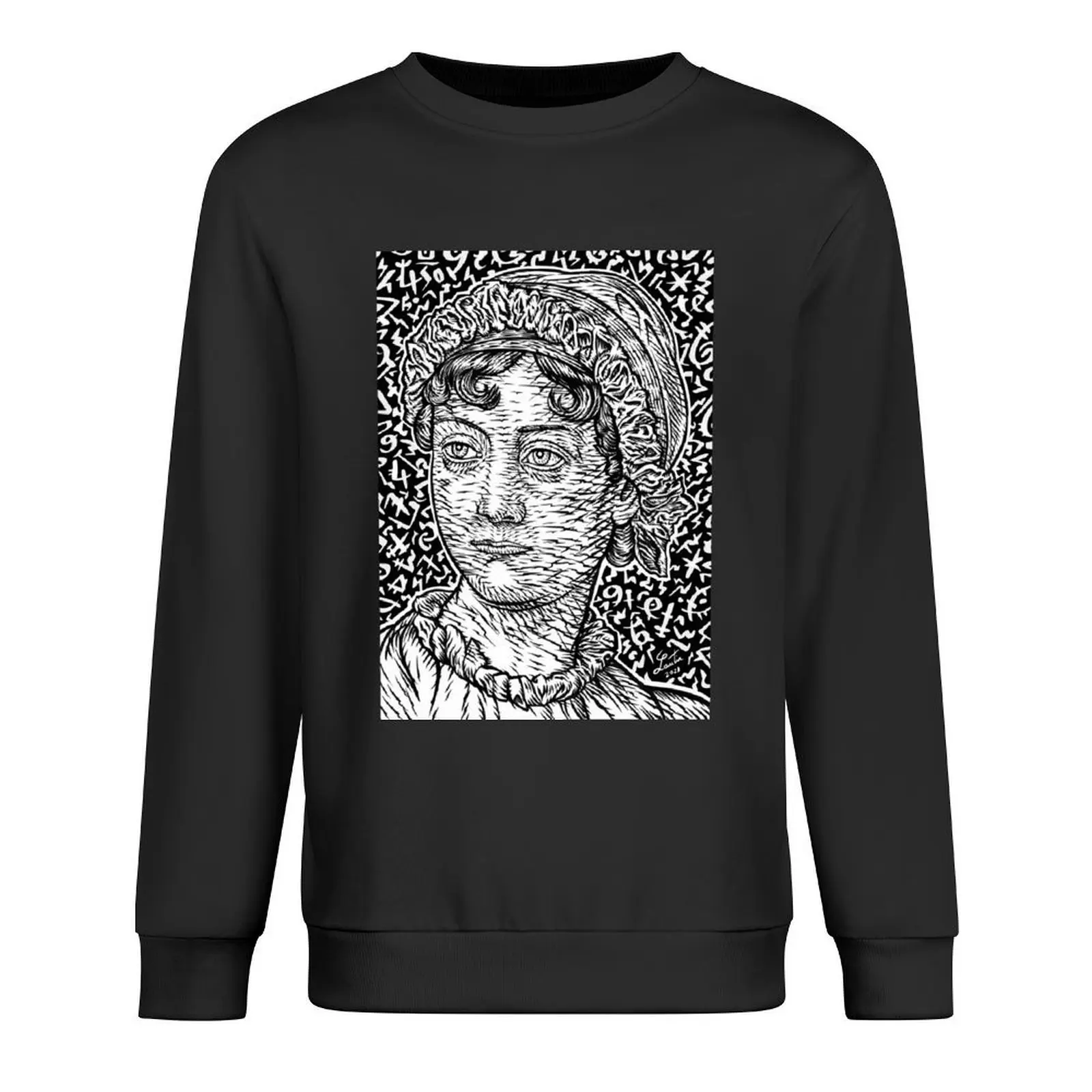 

JANE AUSTEN ink portrait .2 Pullover blouse tracksuits men's sweat-shirt set autumn jacket men hooded sweatshirt for men