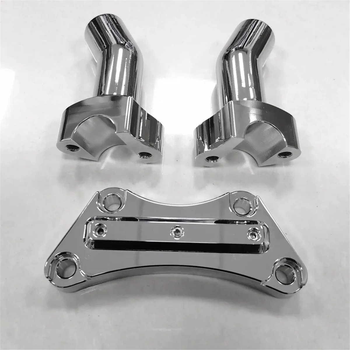 3-1/2 Inch Pullback Handlebar Risers & Top Clamp Kit for Harley Dyna Softail Fat