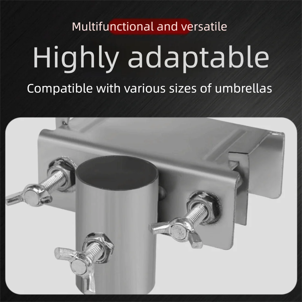 Adjustable Umbrella Clamp Bracket Anti-rust Water-proof Patio Umbrella Holder Shock-proof Stable Umbrella Stands Bench