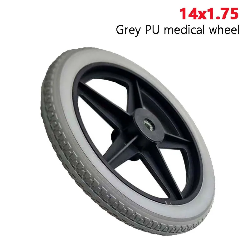 NEW 14x1.75 Solid Tire with Hub for 14 Inch Wheelchair Rear Medical