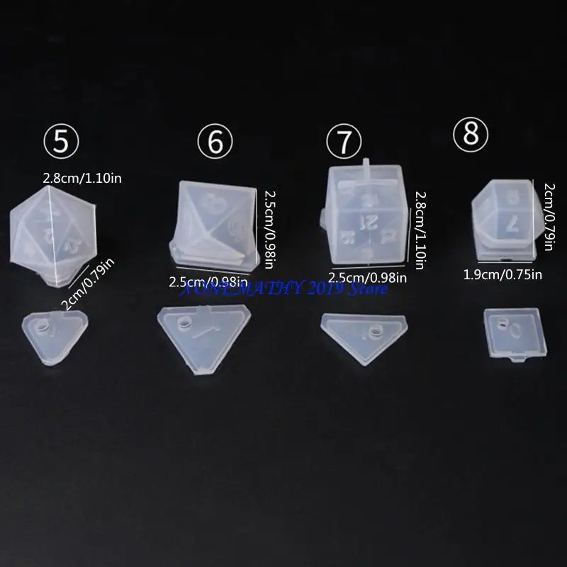f42f diy dices فيليه شكل راتنج القالب مرآة عالية السيليكون قالب الكريستال ايبوكسي القالب صنع الحرف لصنع لعبة لوحة طاولة KTV لعبة