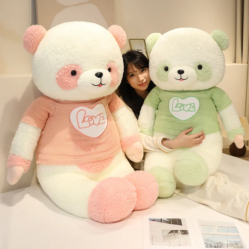 거대한 봉제 인형 부드러운 동물 인형 곰 팬더 어린이 편안한 베개 포옹 인형 소녀 장난감 생일 선물