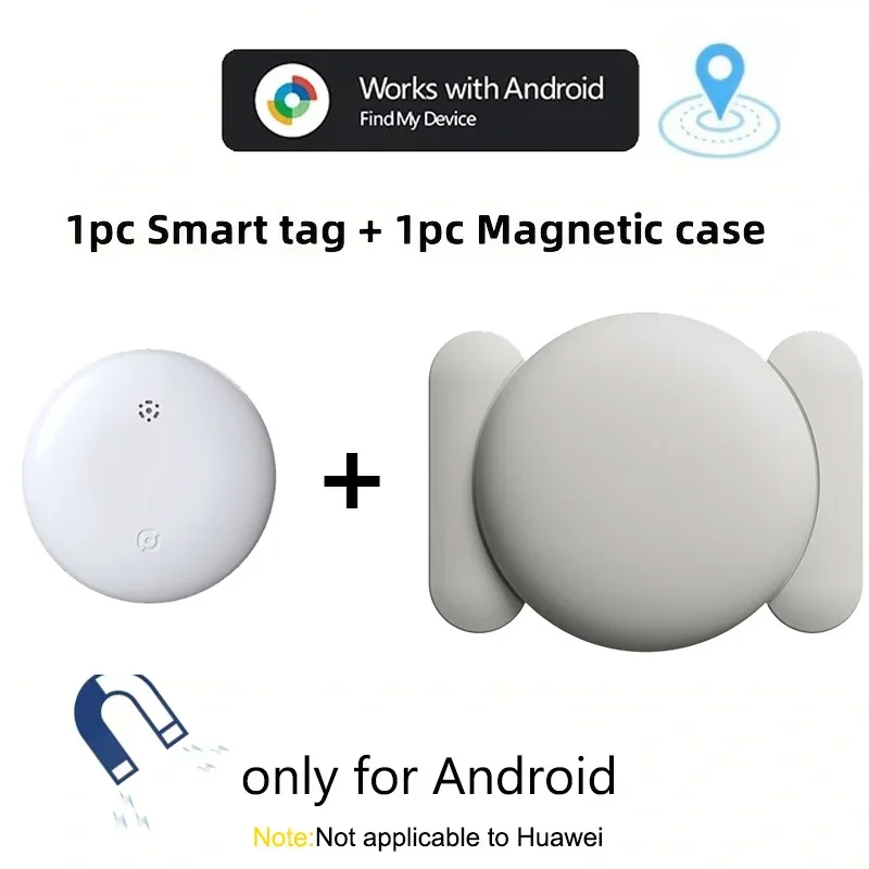 Air Tags-Android Smart Tag, Bluetooth Tracker met magnetische beschermhoes, werkt met Google's Find My Device-app voor fiets