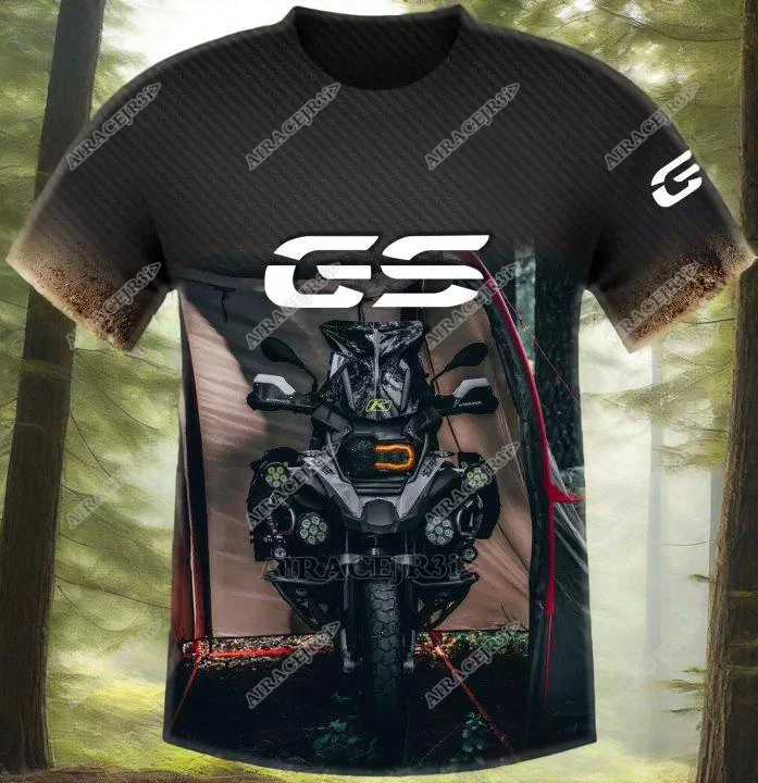 For BMW GS Motorrad New Motorcycle T-Shirt ADVENTURE Men's Motorsport Racing Team Quick Dry Jerseys Black Brown