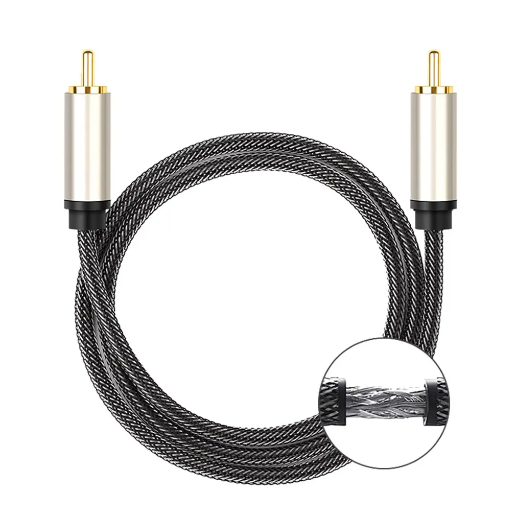 Kabel Audio HIFI 5.1 pozłacany cyfrowy RCA do RCA męski złącze koncentryczne wzmacniacz SPDIF akcesoria wideo z domu TV Subwoofer