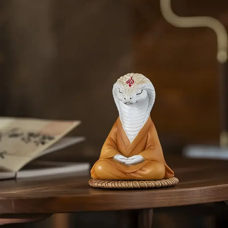 زخرفة ثعبان على الطراز القديم ، سطح مكتب بيثون الجنية ، راتنج الحظ ، زخرفة التميمة #4