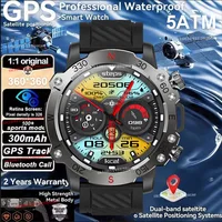 Reloj inteligente GPS 5ATM resistente al agua incorporado de doble banda GNSS GPS trayectoria de movimiento reloj inteligente deportivo militar hombres 2025 nuevo para Android