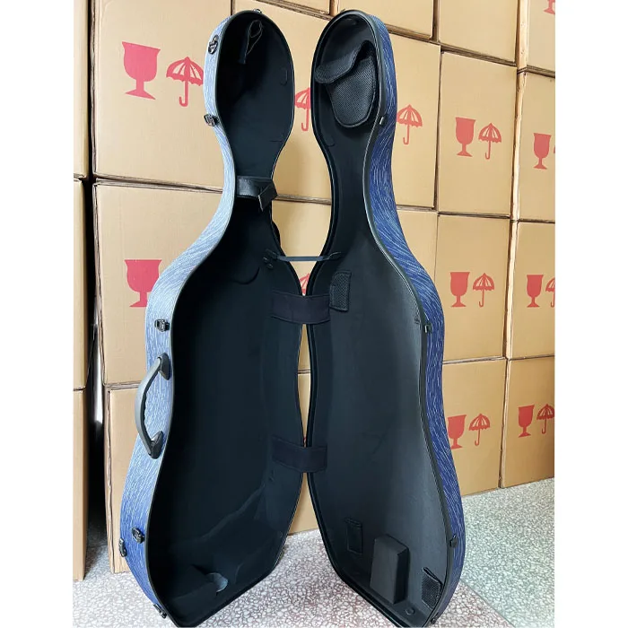 Beautiful Durable Professional Carbon Fiber Cello Box Case 4/4 With Pulley