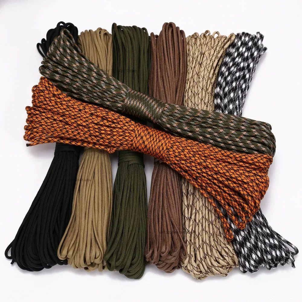 7 Cores 550 Paracord Cord 3M Dia.4mm for Outdoor Camping Survival Lanyard Parachute Rope Hiking Tent Accessories