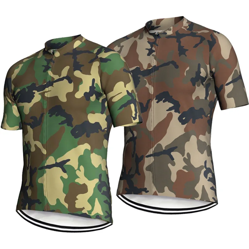 Camo Short Cycling Jersey for Men, Road Bike Sport Clothes, Bicycle Shirt, MTB Top Covers, Jacket Coat, Army Sweater, Racer