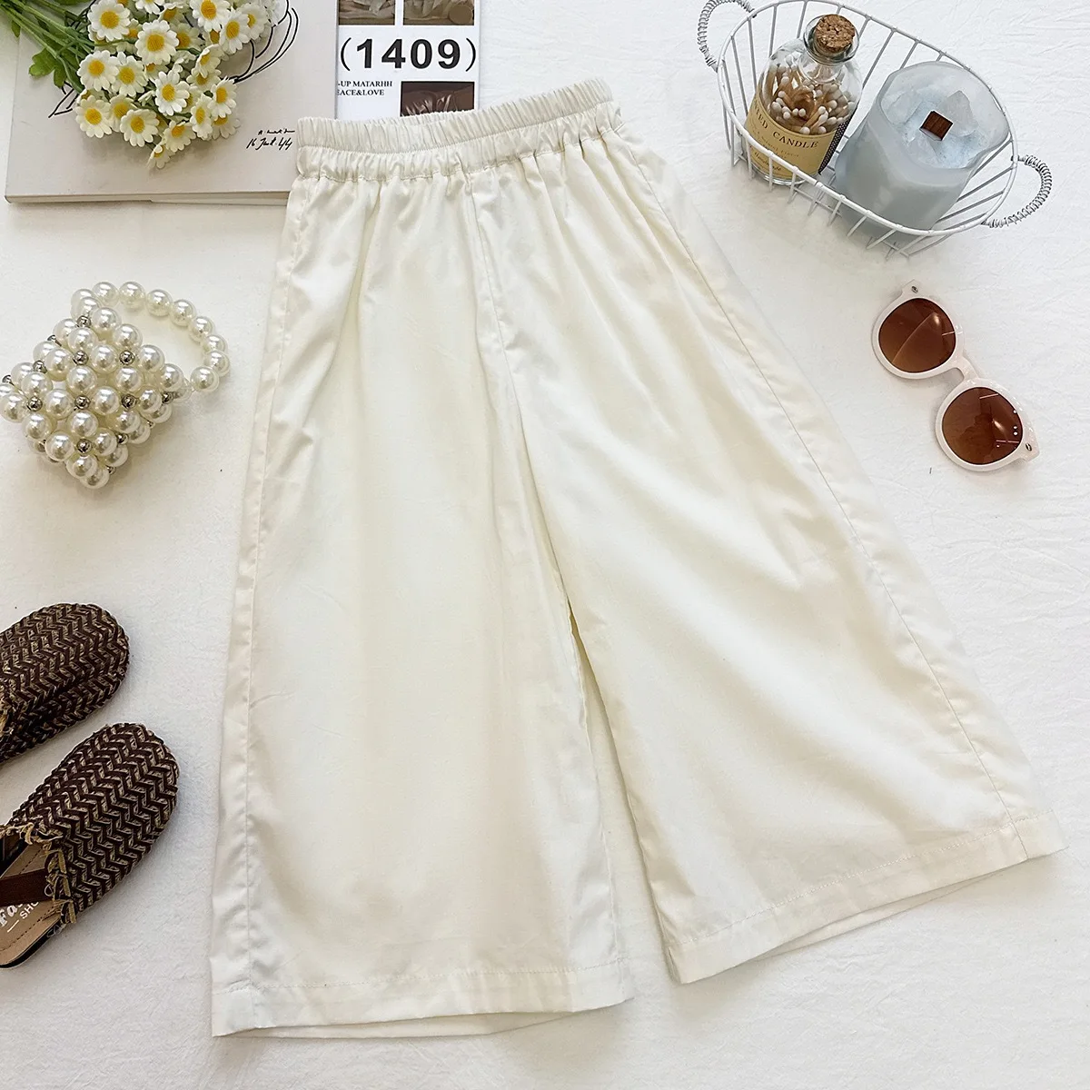 Girls' Suit 2026 Spring/summer New Children's Clothes Girls' Baby Holiday Style Flouncy Vest Wide-leg Pants Two-piece Set