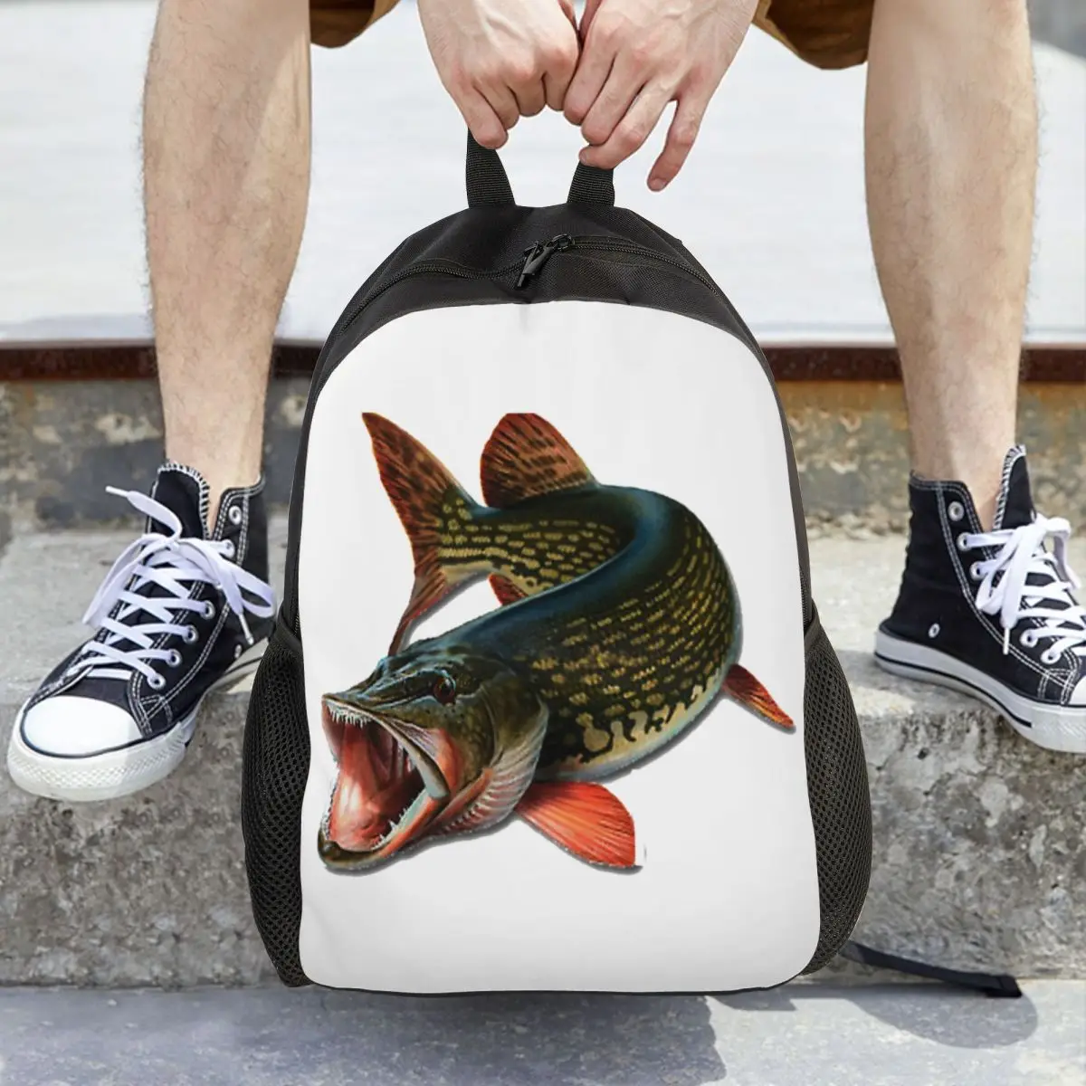 

Northern Pike Fish Backpack Hot Sale Daypack Large Capacity Kids BookBag School Bag Shoulder Bags for Men Women