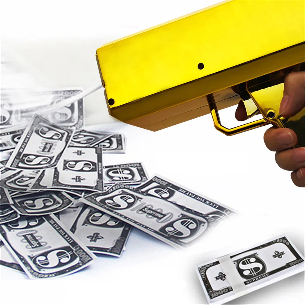 New Style Raining Money Banknote Gun  for Party Carnival Props for Christmas Wedding Birthday  Funny  Throw Money Super Gun