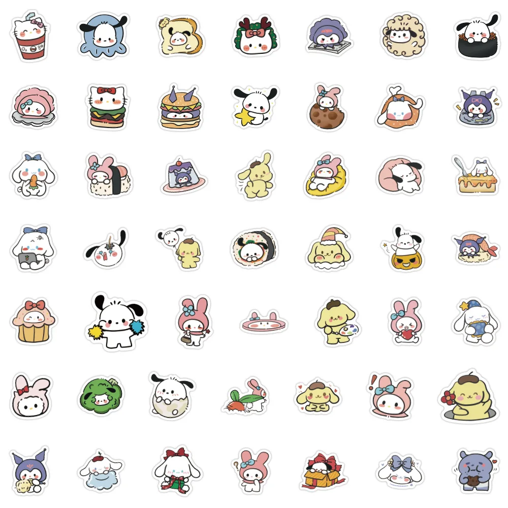 100/200/300 Stück Kawaii Sanrio Kuromi Melody Hello Kitty Aufkleber Laptop Handy Gepäck Wasserdichte Cartoon-Sticker Aufkleber – Detail 12