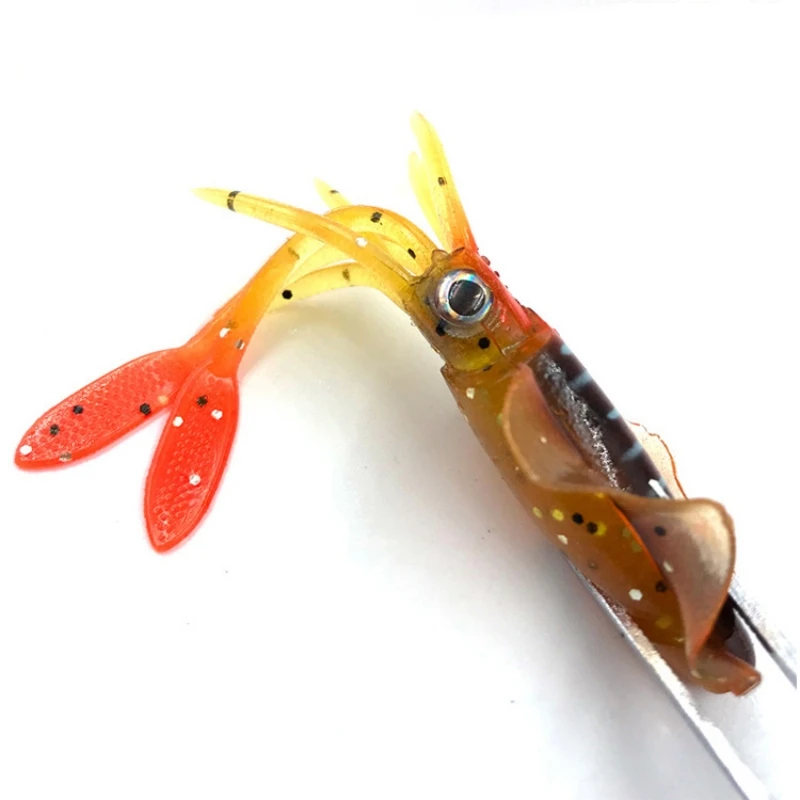 

ALASICKA For Sea Fishing Boat Fishing Wobblers Bait Rockfishing 7g 10CM Luminous UV Squid Jig Soft Squid Fishing Trolling Lure