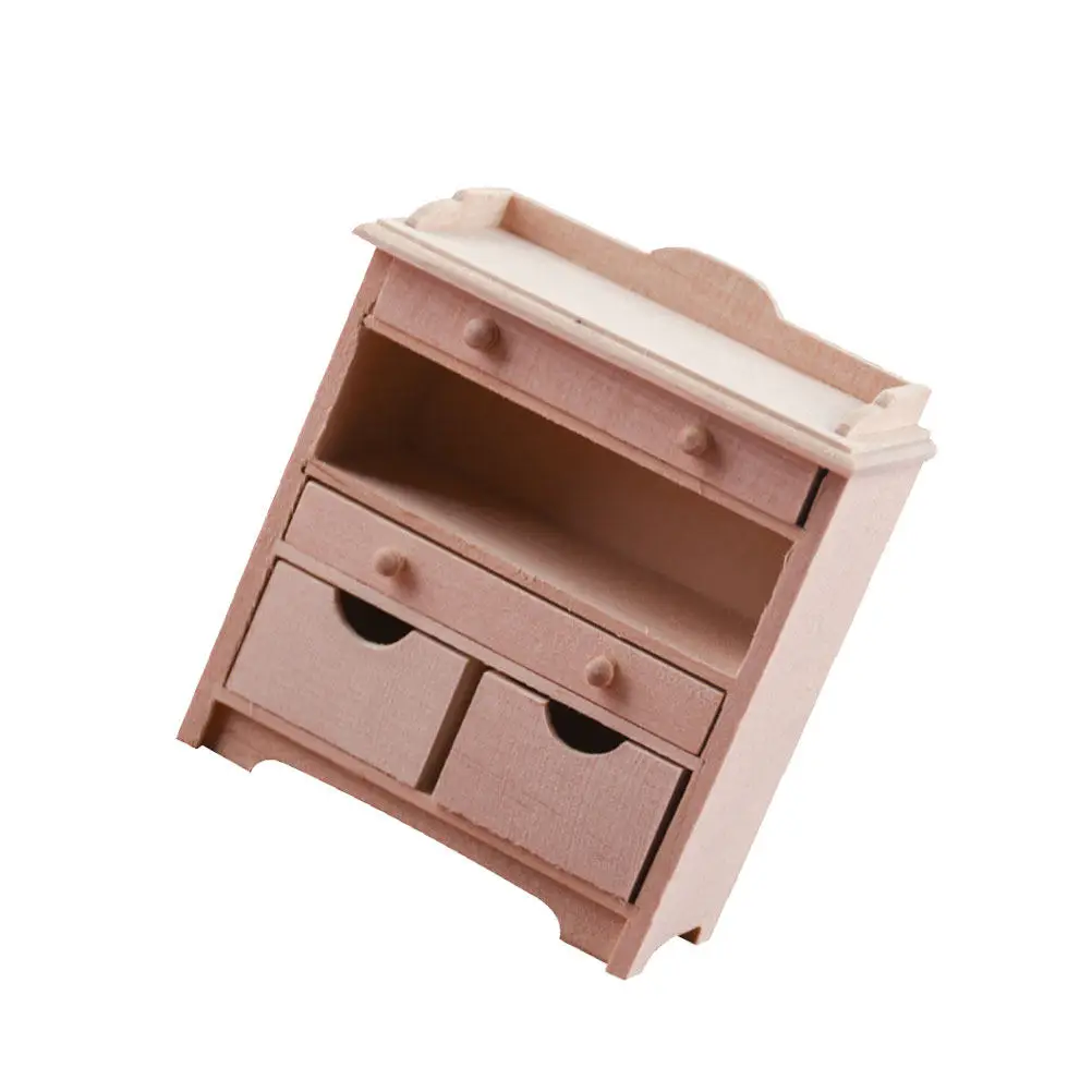 

Solid Color Miniature Cabinet Wooden Ornament for Dollhouse Interior Design DIY Painting Supplies Light Weight Stable Desktop