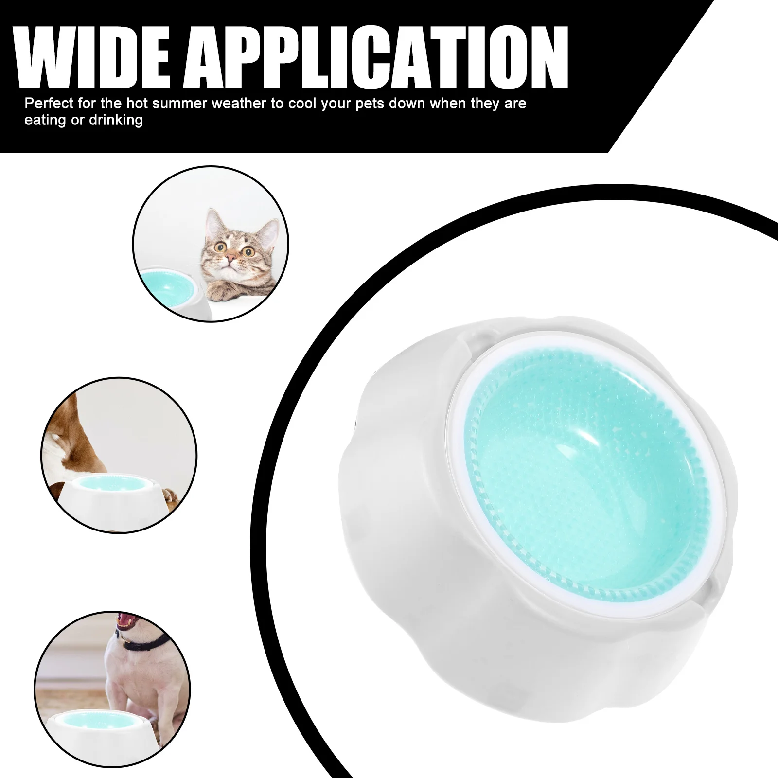 

1Pcs Pet Cooler Bowl Durable PP Material Stable Non Spill Summer Pet Drinking Food Container Water Cooling Bowl