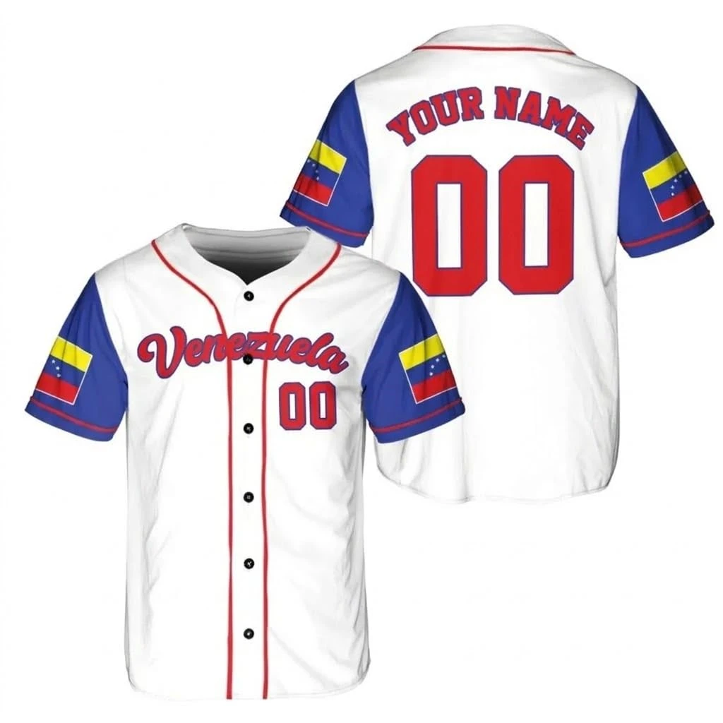 Venezuela Baseball Jersey, Custom Name Number Sports Jersey, Camisa de Beisbol Venezuela Shirt Venezuela Flag Pride Shirt