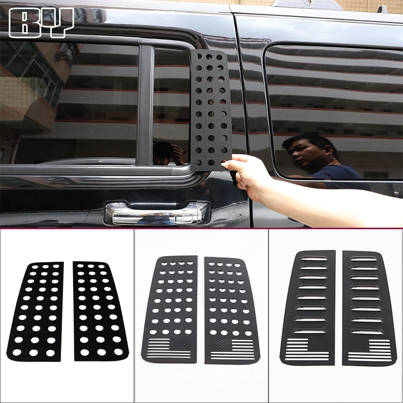 

2PCS Aluminum Alloy For Hummer H3 2005-2009 Exterior Styling Car Rear Window Glass Guard Plate Auto Accessories