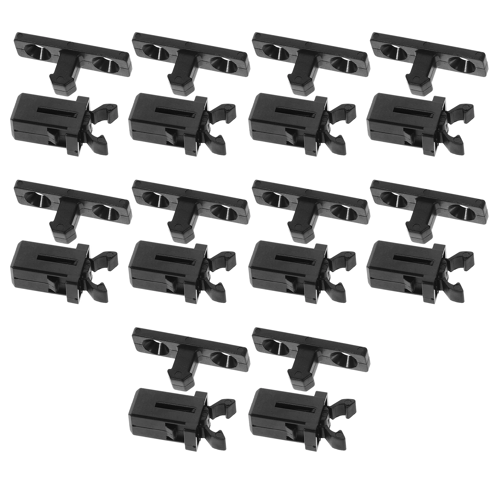 

10 set Pressure Lock Trash Can Accessories Black Hook Spring Push Buckle Door Latch for Garbage Bin Lid Replacement Parts