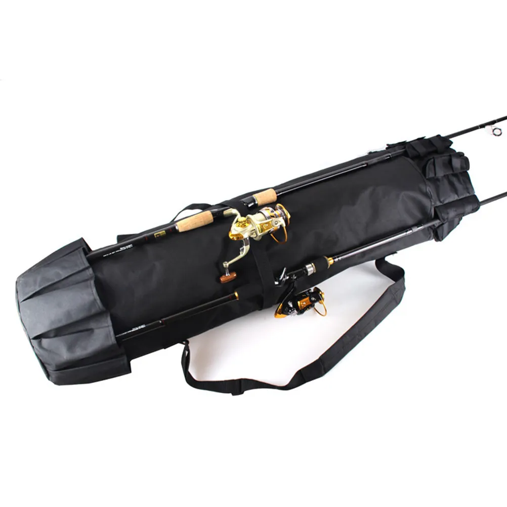 

Cylindrical Fishing Rod Bag Polyester Large Capacity Lightweight Outdoor Travel Case Tackle Storage Organizer Pouch Shoulder