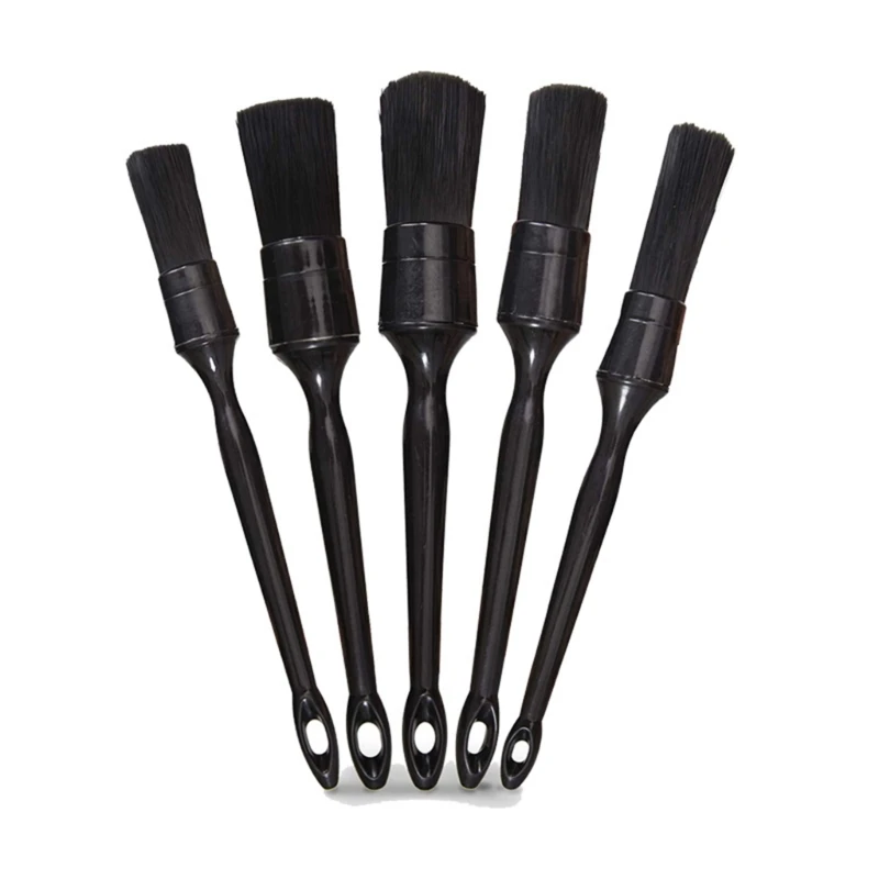 12PF Automotive Cleaning 5 Brushes with Snake Head Handle Wheel Cleaner Brush for Complex Surfaces