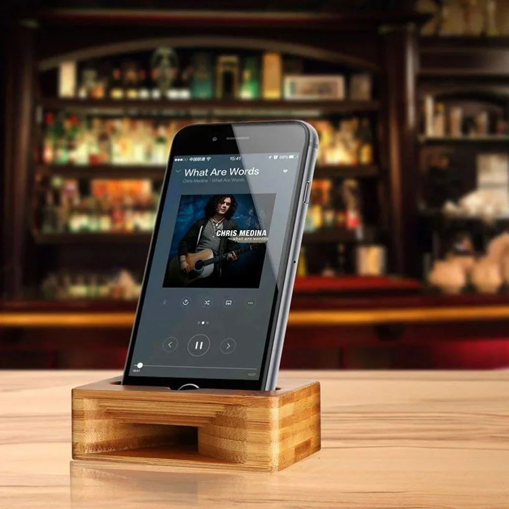 Nuevo soporte multifuncional creativo para teléfono, amplificador de sonido para teléfono, soporte para teléfono móvil, soporte para altavoz de madera