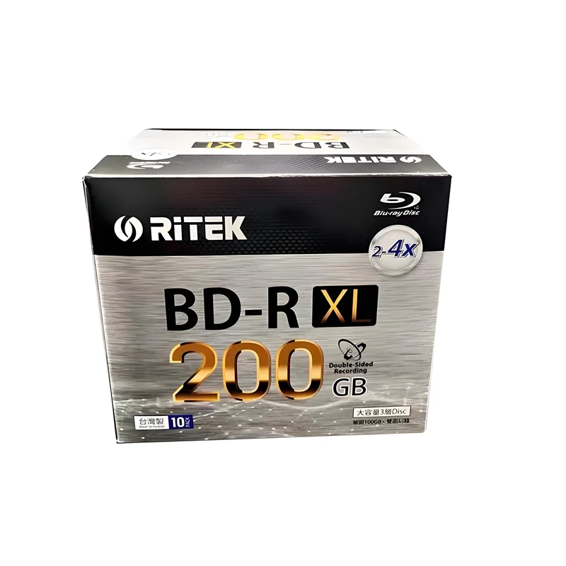 1 Uds Ritek BD-R XL doble cara 200GB 2-4X Blu-ray disco en blanco 260Min grabación Blu-ray disco