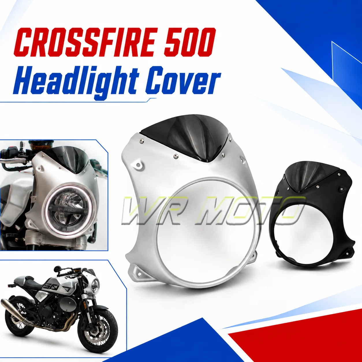 Motorcycle Retro Body Kit Front Headlight Fairing Tail Seat Cowl Hump Cover Clip‑On Handlebar Fit For CROSSFIRE 500