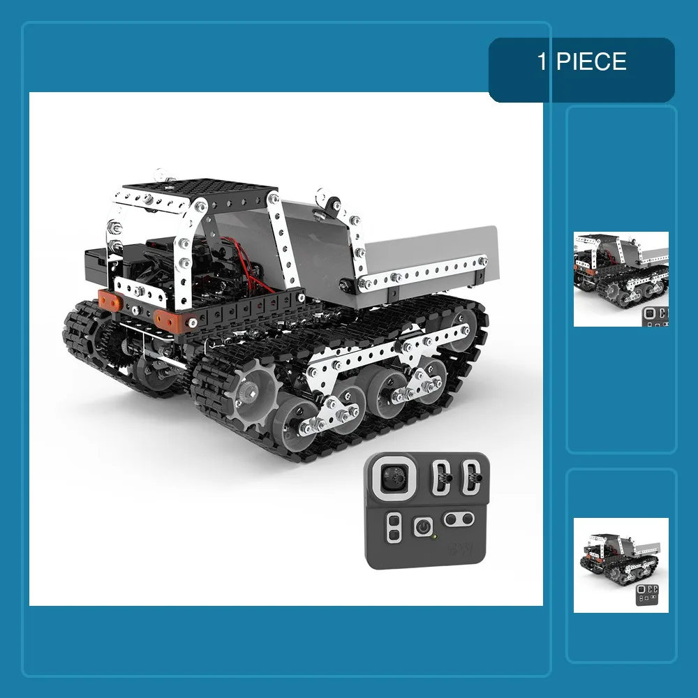3D DIY metal assembly kit building block car construction alloy forklift bulldozer robot remote control car toy boy child