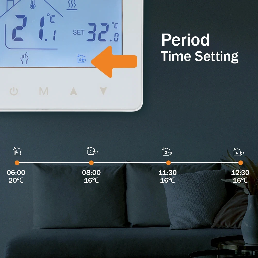 Imagem -05 - Smart rf Termostato sem Fio para Quarto Aquecimento da Caldeira a Gás Tela Sensível ao Toque Controlador de Temperatura Programável em Casa Wifi