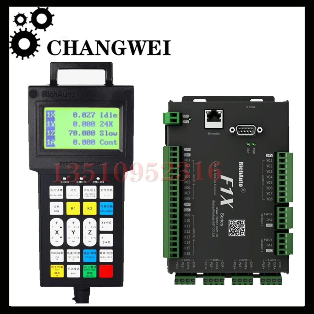 

Richauto Dsp F131/F141 Cnc Controller 3-axis /4-axis Control System Supports Servo And Stepping Instead Of A11 B51