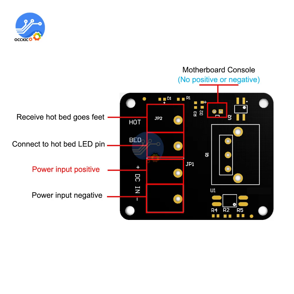 25A 3D Máy In Nóng Giường Công Suất Cao Mở Rộng Ban Làm Nóng Bộ Điều Khiển MOSFET Cao Hiện Tải Mô Đun DC12V-24V Cho 3D máy In