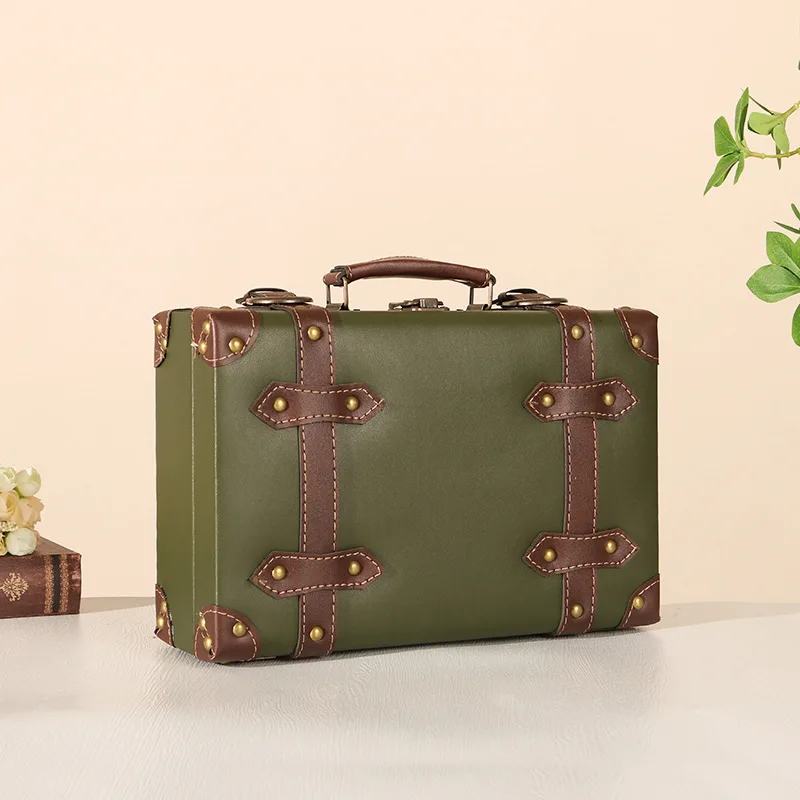Boîte de rangement portable rétro avec mot de passe, mini valise, étui d\'embarquement, 13 \