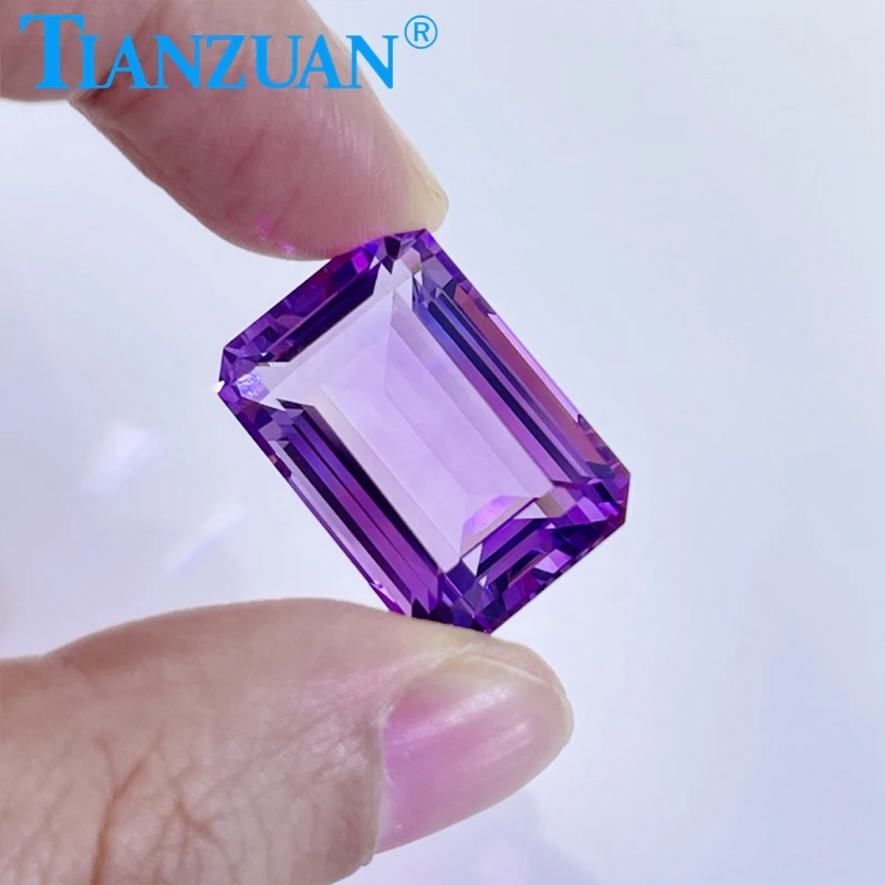 26.97ct Natural Amethyst Intense Purple Color Octagonal Shape Brilliant Cut Loose Gem Stone with GRC Certified