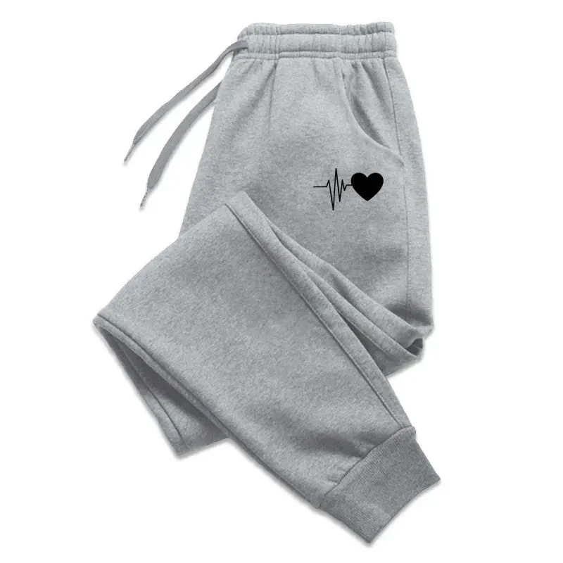 New unisex sports pants, casual pants, comfortable casual sports pants, sweatpants, cross-border heart-shaped pants, worn extern