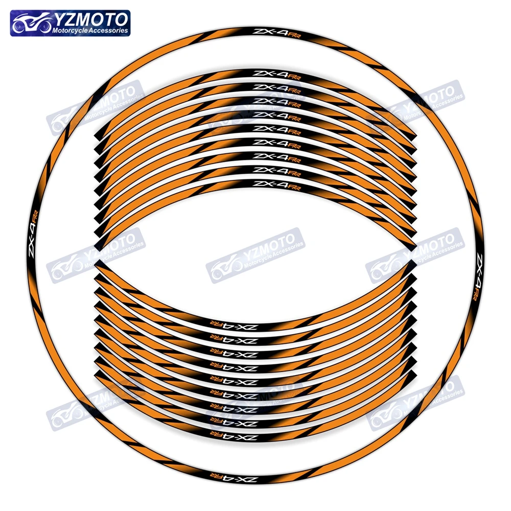 Naklejki na koła motocyklowe ZX-4RR ZX4RR ZX 4RR, 17 cali, na przednie i tylne koła, naklejki na piasty, zmodyfikowane, dekoracyjne, odblaskowe naklejki na obręcze.