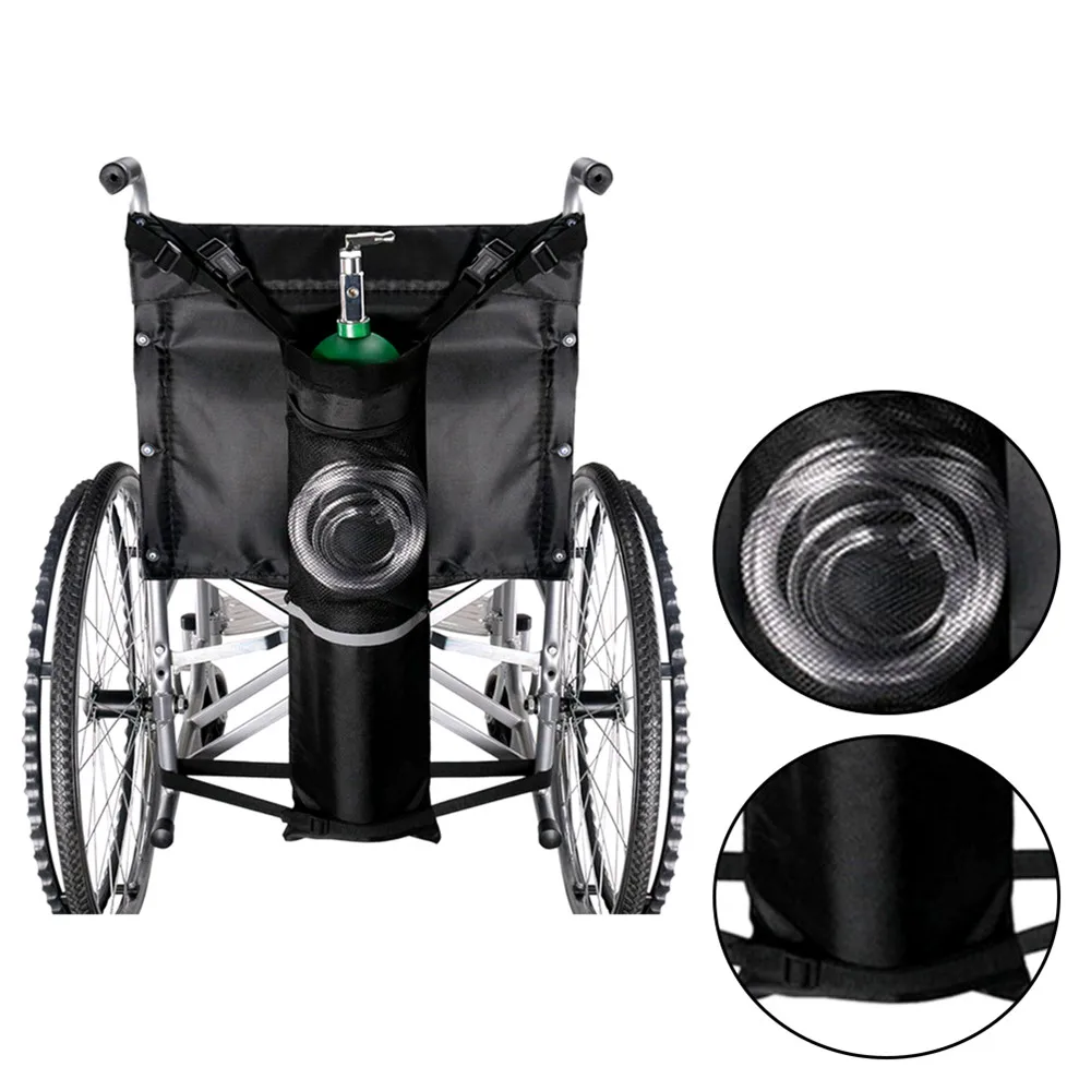 Wheelchair Storage Pouch Tank Holder  Oxygen Cylinder Bag for Wheelchairs with Buckles Fits Any Wheelchair