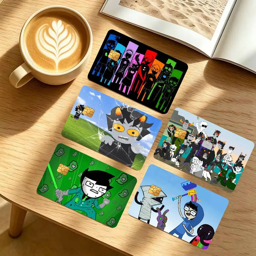 Popular Internet Anime H-Homestuck Fashion Anime Credit Card Skin Stickers For Bank Card Bus Metro Card Sticker Waterproof Women