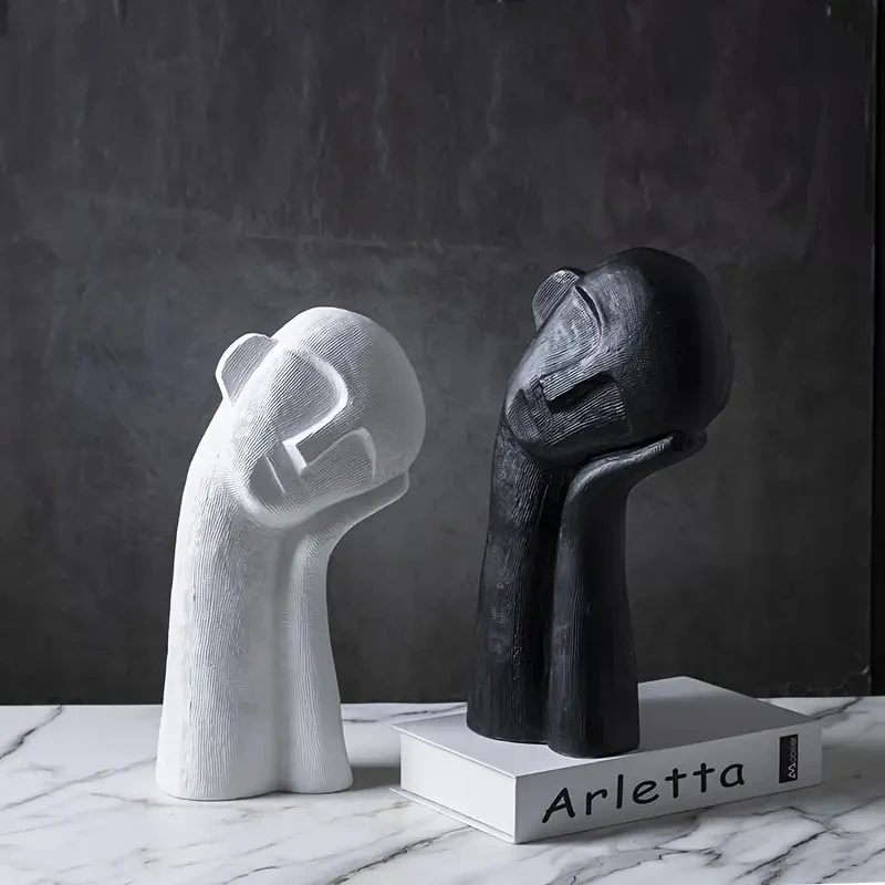 Sculpture de portrait de penseur, art décoratif abstrait nordique, décoration de luxe haut de gamme, décoration douce pour la maison, dropshipping