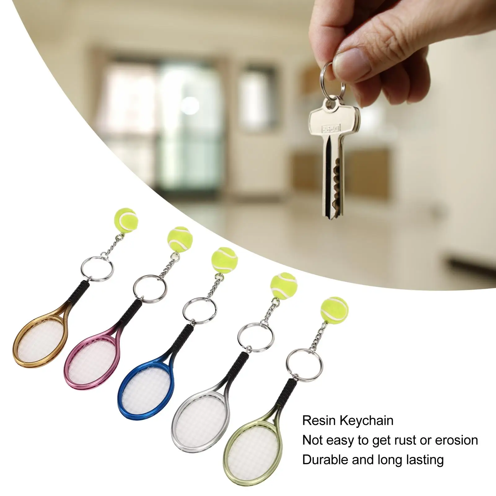 سلسلة مفاتيح مضرب التنس خفيفة الوزن، هدية لطيفة لمحبي الرياضة